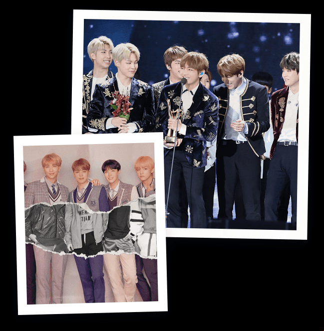 BTS accepting an award
