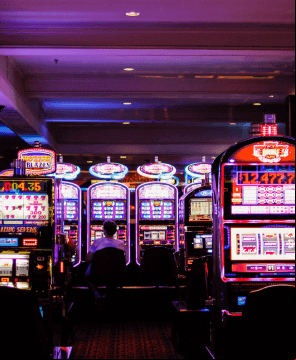 Slot machines in a casino