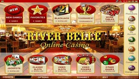 River Belle Online Casino Lobby